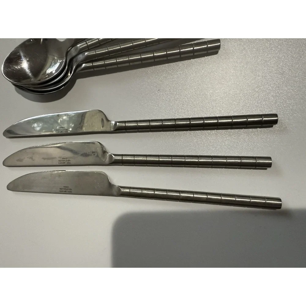 Pier 1 Imports Flatware 18/8 Stainless‎ Bamboo 9 Lot